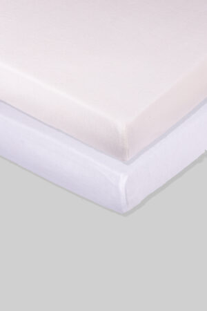 Pack of 2 Sheets - White and Cream (available in 2 sizes) - 100% Cotton