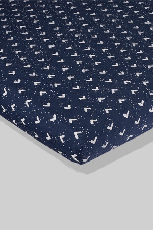 Blue Sheet with Triangles (available in 2 sizes) - 100% Cotton